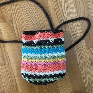 The Sak Crochet Craze Textile Backpack Striped Rainbow